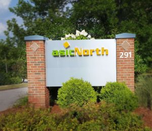 ASIC North's outdoor sign at 291 Hurricane Lane in Vermont