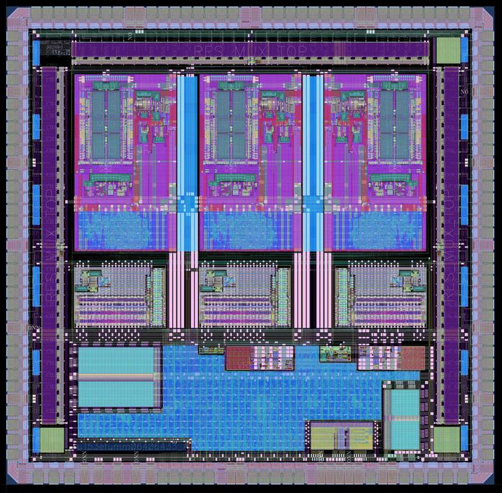 Closeup view of the inside design of a microchip