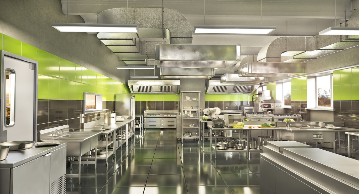Commercial Kitchen with commercial sensors.